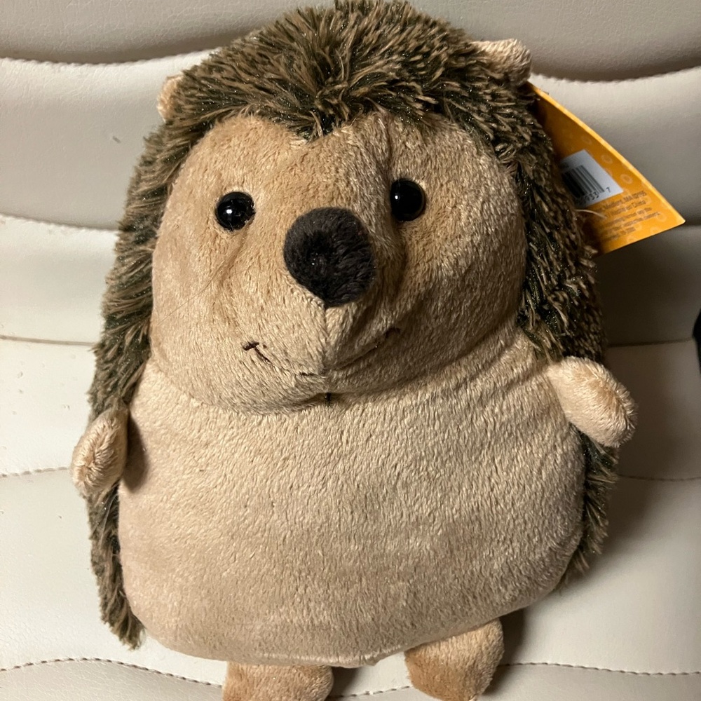 Elements Brown and Tan Plush Hedgehog Door Stopper